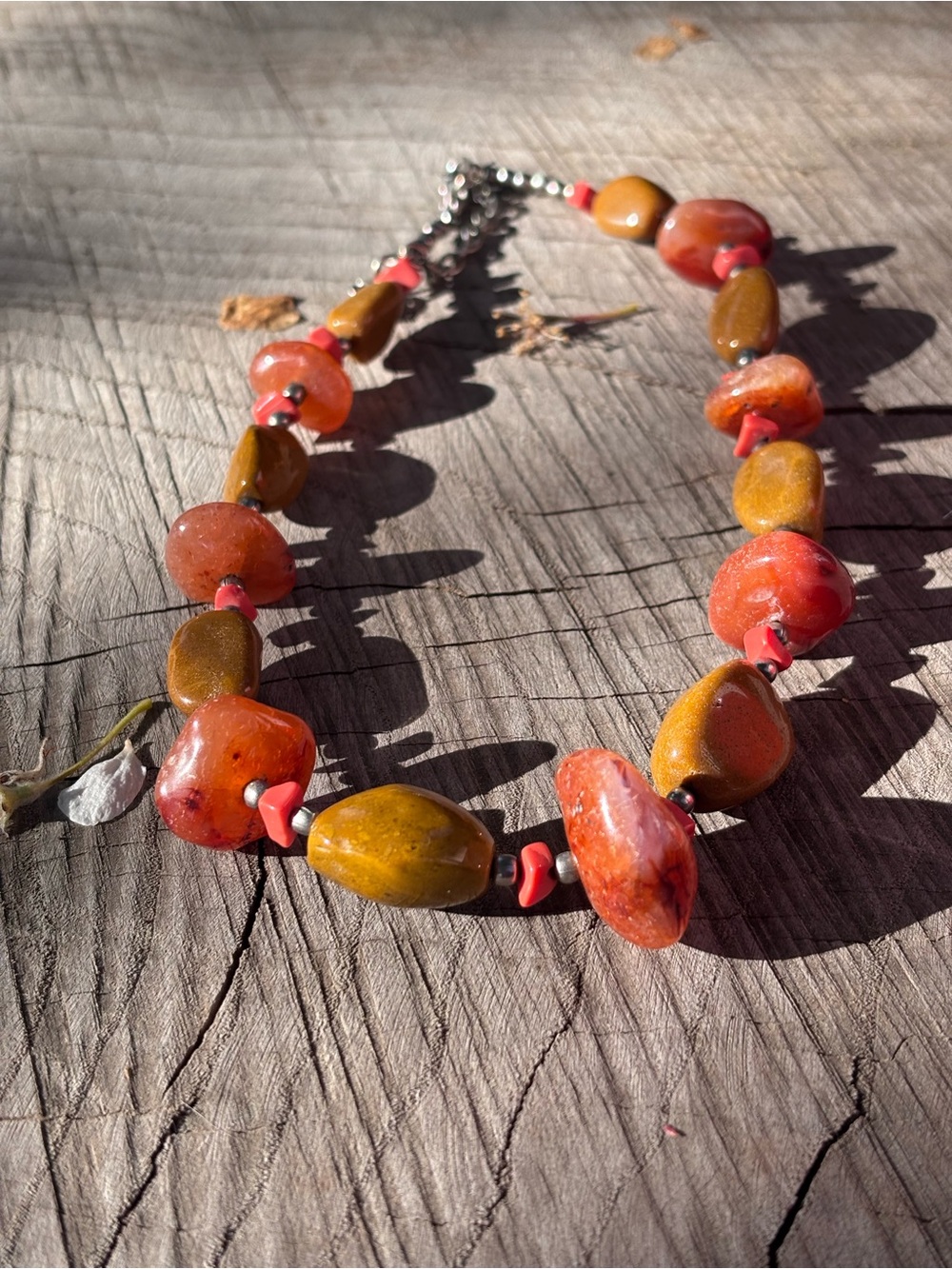 Vintage Carnelian Gemstone Necklace
